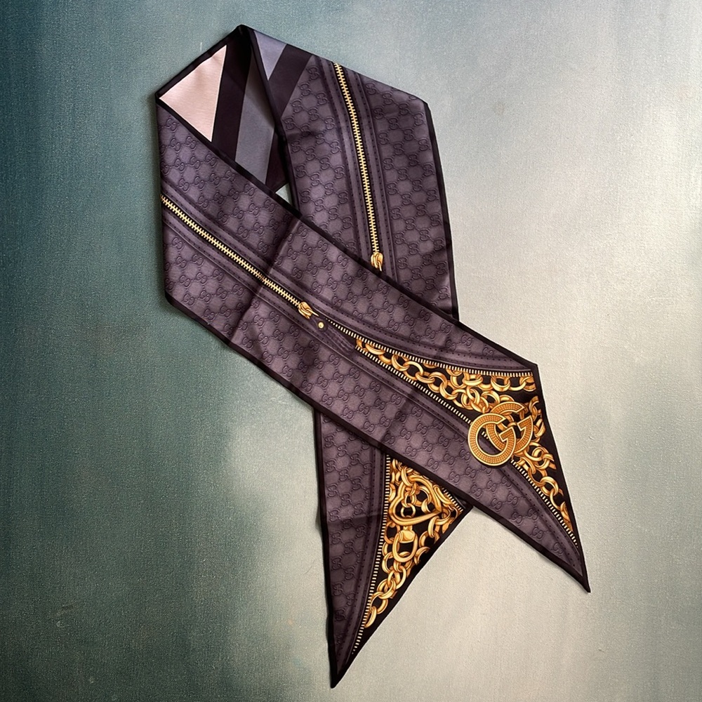 Authentic Gucci Monogram GG Silk Scarf